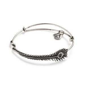 Alex and Ani Silver Peacock Feather Bracelet
